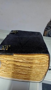 1000 Pages Large Black Pentagram Embossed Leather Journal - Product Image 4