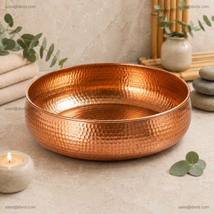 Bol de pédicure rond en cuivre, fait main, pour spa des pieds, salons de manucure, centres de bien-être, hôtels - Product Image 4