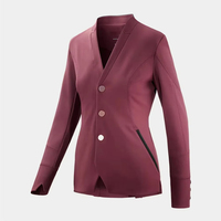 Hochwertige Atmungsaktive Damen-Reitjacke mit Kontrastierenden Paspeln an den Revers Wie Reitjacke