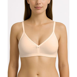 Bralette sin Varillas y sin Relleno con Cuello en V para Mujer, Cómodo, de Algodón Transpirable, con Encaje, Efecto Push-Up, Cierre de Gancho, Beige/Negro/Beige Claro - Product Image 2
