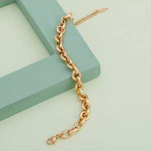 Trendy Religious Geometric Charm <b>Bracelet</b> Gold Plated Zinc Alloy with Pearl and Zircon Perfect Gift - Product Image 1