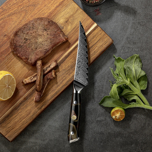 VG10 Damascus Steel <b>Steak</b> <b>Knives</b> with Brass Mesh Resin Handle - Product Image 1