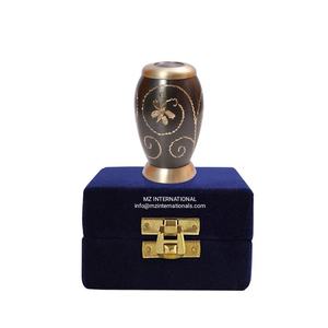 Brass flower engraved design <b>keepsake</b> urns - Product Image 3