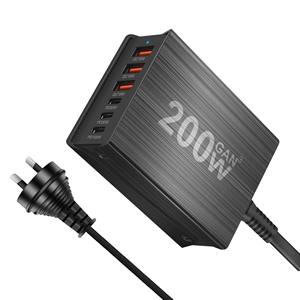 Nuevo cargador de escritorio GaN de 200W, estación de carga rápida de 6 puertos con SCP y PD 3,0 100W <span class=keywords><strong>USB</strong></span> <span class=keywords><strong>C</strong></span> para <span class=keywords><strong>MacBook</strong></span> <span class=keywords><strong>Pro</strong></span> y iPhone 15/14/13 - Product Image 3