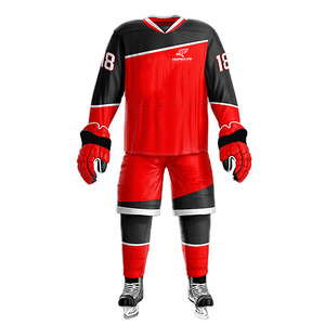 Conjunto de uniforme de equipo de hockey sobre hielo de manga completa para adultos en stock Hockey sobre hielo con estilo - Product Image 1