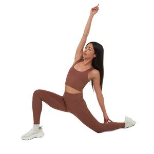 Leggings de gymnastique pour femmes taille haute hanche levage 100% coton tricoté vêtements de sport pantalons de Yoga avec Logo pour vêtements de Fitness - Product Image 1