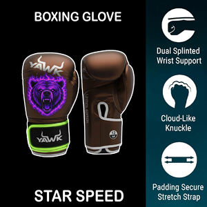 Gants de boxe personnalisables en cuir, séchage rapide, respirants, confortables, avec fermeture auto-agrippante, pour arts martiaux et boxe - Product Image 3