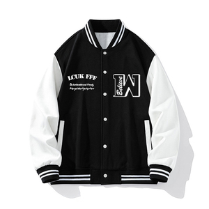 Design personnalisé Vente en gros Logo brodé de haute qualité Couleur assortie Extérieur Camouflage Baseball Varsity Veste pour hommes - Product Image 2