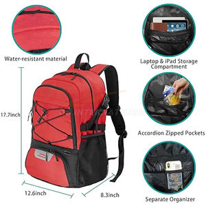 Sac à dos de basket-ball tout-en-un avec porte-ballon séparé, compartiment à chaussures ventilé et poche d'hydratation pour les athlètes - Product Image 2