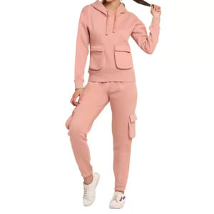 Survêtement Comfort Fit pour femmes, sweat à capuche en coton et pantalon de jogging, vêtements de sport pour entraînement de gymnastique, logo personnalisé, fournisseur de vêtements de sport - Product Image 4
