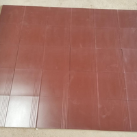 Carreaux de sol extérieurs modernes semi-porcelaine haute résistance 300x300mm TERRACOTTA STEP couleur rouge, finition mate résistante aux acides