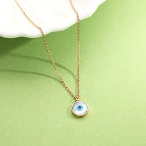 Cadeau d'anniversaire, collier en or moderne Ethereal Eye - Product Image 6