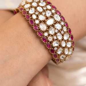 ชุดเครื่องประดับทองเหลือง Polki ชุดเครื่องประดับขัดทองด้านขนาด2.4 2.6ชุบทองเครื่องประดับแฟชั่นสำหรับงานแต่งงานงานหมั้น - Product Image 1