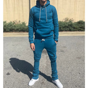 ชุดวิ่งผ้าฝ้ายพิมพ์ลายเทอร์รี่กางเกงวอร์มและมีฮู้ดชุดวอร์มสำหรับผู้ชาย - Product Image 2