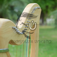 UNBRIDLEDS INDUSTRY 27-String Celtic Lever Folk Irish Handmade Beech Wood Customizable Harp Carry Bag Tuning Wrench Premium