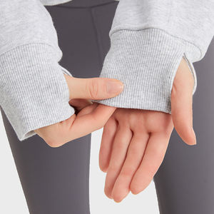 Ropa fabricante personalizado liso al por mayor sublimación OEM bordado Unisex en blanco liso poliéster sudaderas con capucha térmicas para mujeres - Product Image 5