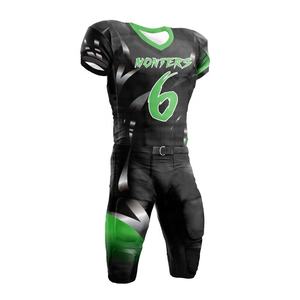 Ensemble de maillots de football américain personnalisés respirants pour adultes, manches courtes, 100% polyester, anti-UV, meilleur prix - Product Image 1