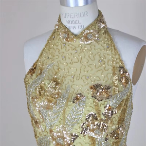 Elegante lentejuelas con cuentas y cuentas hombro Aline cuerpo forma una manga vestido de noche vestido de fiesta vestido largo - Product Image 1