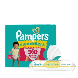 Pañales Pampers - Swaddlers 360 °   Talla 6, 92 unidades, hasta 100% a prueba de fugas, cómodas y de secado rápido, diseñadas para facilitar las cambios, pañales para bebé. - Product Image 1
