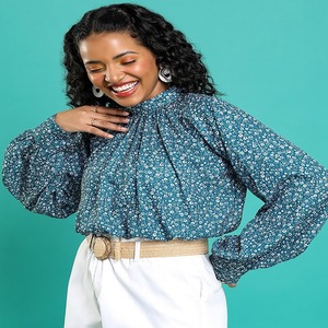 เดรสแขนพองยาวสำหรับผู้หญิงมาใหม่พร้อมลายลูกไม้สีพื้นสุดเซ็กซี่สำหรับตกแต่งกระดุมขายดีในอินเดีย - Product Image 5