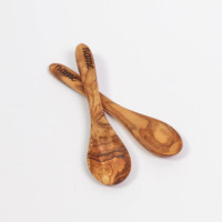 Ensemble de cuillères de camping écologiques en bois d'olivier ArtisRaw SS001, fabriquées à la main, grain riche vintage, durée de conservation de 10 ans, en stock au TN