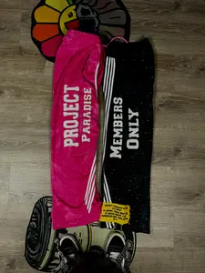 Pantalon de survêtement vintage à rayures latérales personnalisé avec impression de strass et broderie avec appliques délavées à l'acide pantalon évasé pour hommes - Product Image 4