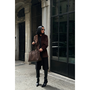 Chaqueta Blazer Marrón de un Solo Botón para Mujer, Marca FOX FABRIC - Product Image 6