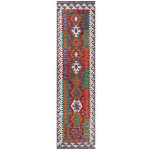Alfombra Kilim de Maimana, Afganistán, 298 x 78 cm - Product Image 1