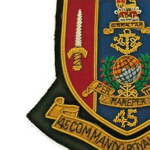Insignia de Blazer de los Marines Reales, Bordado Tradicional con Hilos Dorados, Fondo de Fieltro No Tejido, Diseño Rectangular 3D Personalizable - Product Image 6