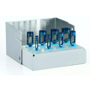 Kit de taladros de trefina para implantes dentales eléctricos, 8 Uds., recubierto de titanio azul y soporte de fresa, aprobado por CE para cirugía de implantes de precisión - Product Image 1