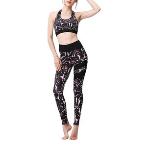 Conjunto de Yoga de Dos Piezas para Mujer, Tallas Grandes, Transpirable, Diseño Sublimado, con Logotipo Frontal, Venta al Por Mayor - Product Image 1