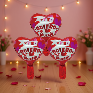 Ballons en aluminium en forme de cœur « Te Quiero Mucho » 10 pouces, décorations pour la Saint-Valentin, 12 pièces/sac - Product Image 3