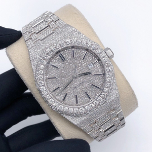 Latest Design Hip Hop Mechanical <b>Watch</b> Fully Iced Out Vvs Lab Stone Automatic Movement Rounded Square Dial Diamond <b>Watches</b> 2024 - Product Image 5