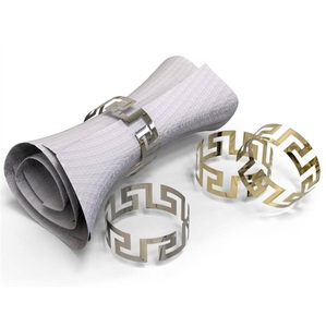 Commercial Luxury Napkin Rings <b>Stainless</b> <b>Steel</b> Gold Silver Finish for Hotel Banquet Wedding Dining <b>Table</b> Décor Bulk.1 - Product Image 1