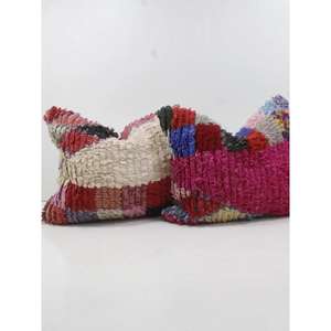 Funda de Almohada Marroquí Hecha a Mano, Funda de Cojín Tradicional Bereber, Cojín Decorativo Boho para Sofá, Almohada Decorativa de Algodón para el Hogar - Product Image 1