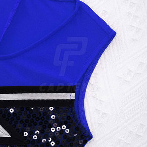 Costumes de cheerleading en polyester 100 % pour adultes, vente en gros, pour filles, avec logo personnalisé, imprimé par transfert thermique, ensembles d'uniformes de danse d'équipe, grandes tailles - Product Image 6