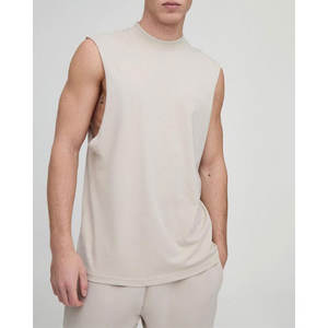 2025 venta al por mayor 100% algodón Color sólido ropa de gimnasio en blanco verano hombres camiseta sin mangas chaleco para hombres - Product Image 4