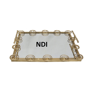 Plateau en bois de manguier au style unique pour servir le thé, le café et les plats du petit-déjeuner, avec finition imprimée pour un look traditionnel dans les cafés - Product Image 4