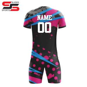 Maillot de football personnalisé kit de football maillot de football à séchage rapide ensemble d'uniformes de football maillot de football noir sublimé - Product Image 2