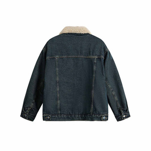 Top Produit Hiver Bomber Fourrure Veste Puffer Nouveau Design Boutonné Blanc Travail Chaud Jean Tissé Méthode De Tissage - Product Image 6
