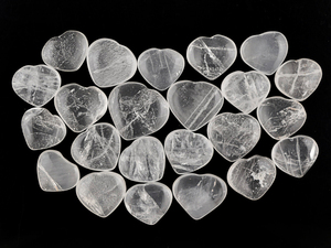 Quartz clair naturel bouffée coeur spirituel guérison cristal blanc pendentif de poche sculpté à la main Sculpture spirituelle Cabochon en vrac - Product Image 4