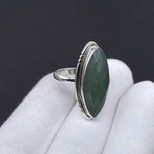 Anillo hecho a mano de Plata de Ley 925, ajuste de bisel de corte Marquesa de fresa verde para mujeres y niñas, ropa de fiesta, regalos de cumpleaños de boda - Product Image 3