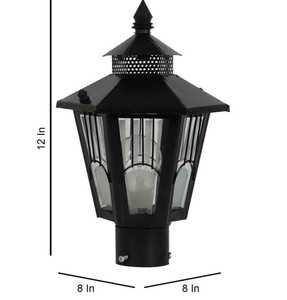 โคมไฟเสาภายนอกสีดำแบบหนาพิเศษ |   โคมไฟเสาประตูภายนอก |   ไฟประตูทางเข้าสีดำแบบหนัก - Product Image 3