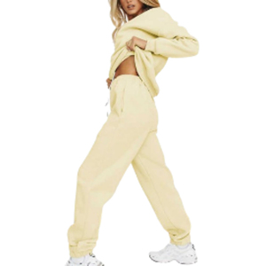 Alta calidad personalizado señoras OEM Crop Chándal gimnasio entrenamiento Jogging traje de gran tamaño poliéster algodón al por mayor mujeres chándal - Product Image 2