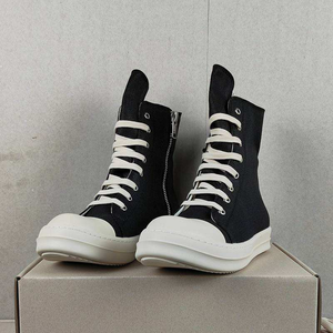 Zapatillas de Skateboarding de Diseño para Hombre, de Caña Alta con Cordones, Botines Casuales de Lujo para Pareja, de Cuero Genuino Negro, Modernos para Mujer - Product Image 1