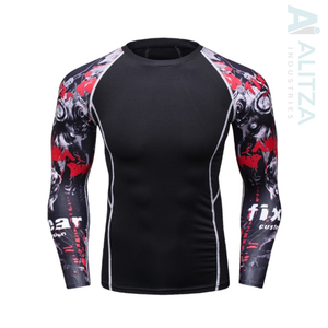 Camisas de natación de Fitness Jiu Jitsu para hombre, camisas de manga larga estampadas, de alta calidad, Bjj Rashguard, venta al por mayor con personalización - Product Image 1