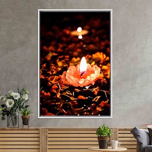 Tableau imprimé sur toile élégant : design graphique abstrait moderne, toile encadrée blanche - Product Image 1