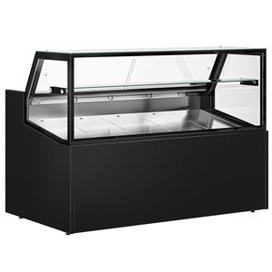 Meuble de comptoir - 1580x910mm - double vitrage - façade noire - éclairage LED - capacité 230 litres - Product Image 3