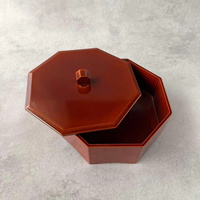 Boîte octogonale en laque Vintage Plat à bonbons minimaliste léger, étui à bijoux et petit récipient de rangement