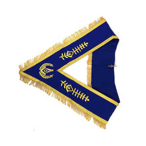 High Quality <b>Masonic</b> Regalia Gold Plated <b>Masonic</b> Collar Handmade Embroidery Brush Best Manufacturing Style OEM Available - Product Image 4